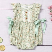 NEW Boutique Baby Girls Floral Sleeveless Ruffle Romper Jumpsuit - £13.46 GBP