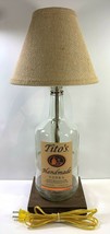 Tito&#39;s Vodka Large 1.75L Bottle TABLE LAMP Light w/ Burlap Lamp Shade &amp; LED Bulb - £64.16 GBP