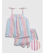 New Gap Kids Girls Rainbow Tie Strap Short Sleep PJ Set Pajama 14 Seersu... - £21.30 GBP