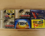 Lot of 6 VHS-C Camcorder Tape Maxell, TDK, SONY TC-30 Premium Gold NEW &amp;... - £17.49 GBP