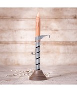 Long neck Candlestick holder inrustic wood and metal - $365.11 MXN