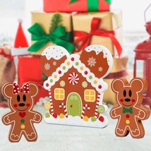 Gingerbread Christmas Tiered Tray Decor Set - 3Pcs Wooden Gingerbread Mo... - £13.30 GBP
