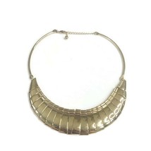 Gold Tone Collar Statement Necklace Numbered Tiles - £11.17 GBP