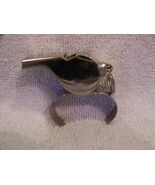 NOBLE METAL WHISTLE, REFEREE, POLICE, DUAL FINGER HANDLE, JAPAN, RUBBER ... - $28.40 CAD