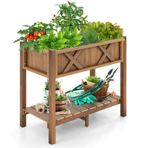 HIPS Raised Garden Bed Poly Wood Elevated Planter Box-Coffee - Color: Coffee - £127.78 GBP