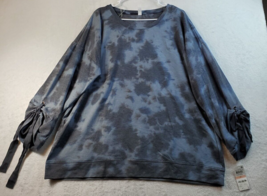 Ideology Sweatshirt Womens 2X Gray Tie Dye Knit Polyester Long Sleeve Ro... - $19.09