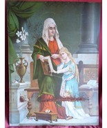 Antique Old Religious Lithograph Print on Metal Tin Saint Child - $85.14 CAD