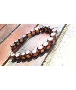 Rugged Wear Beaded Handmade Bracelet with Brown and Tan Beads  - £2.39 GBP