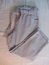 Sincerely Jules pants cropped belt Jr Large  black white check gingham New - £18.26 GBP