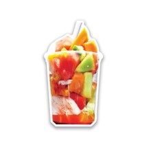 Fruit Cup Vinyl Sticker 4&quot;&quot; Tall Includes Two Stickers New - £9.33 GBP