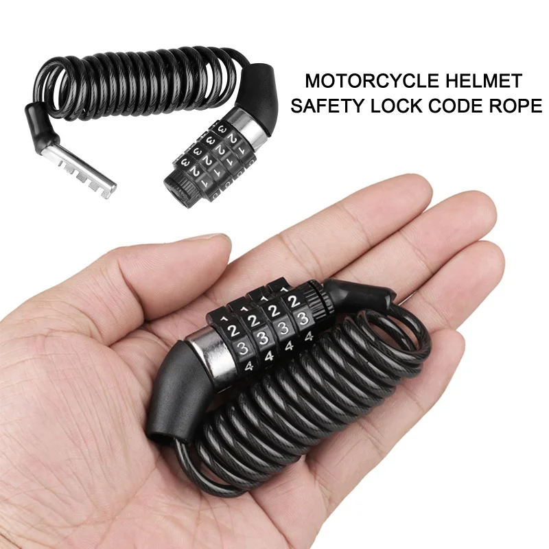 Durable Helmet Lock Chain 4 Digit Password Combination Portable Bike Motorcycl - £10.94 GBP