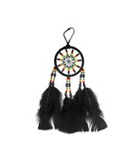 Rasta Dream Catcher Natural Feather Multicolored Beaded Dangle Hanging O... - $20.84 CAD