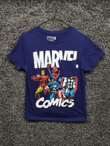 Marvel Comics Freeze Shirt Youth Medium Blue Pocket T Tee Avengers - £14.46 GBP