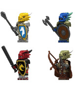 4Pcs Medieval Dragon Knight Minifigures Red Dragon Samurai Ranger Mini B... - $20.29