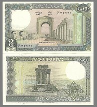 Lebanon P67e 250 Livres,  ruins  / Grand Temple - 1988 UNC Large Beauty! $4+ CV! - £1.59 GBP