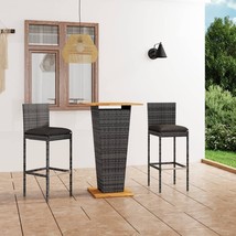  Garden Bar Set Grey Poly rattan Medium Durable Garden Bar Set - $423.99