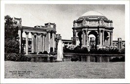 California San Francisco Palace of Fine Arts Black &amp; White Vintage Postcard - £5.85 GBP
