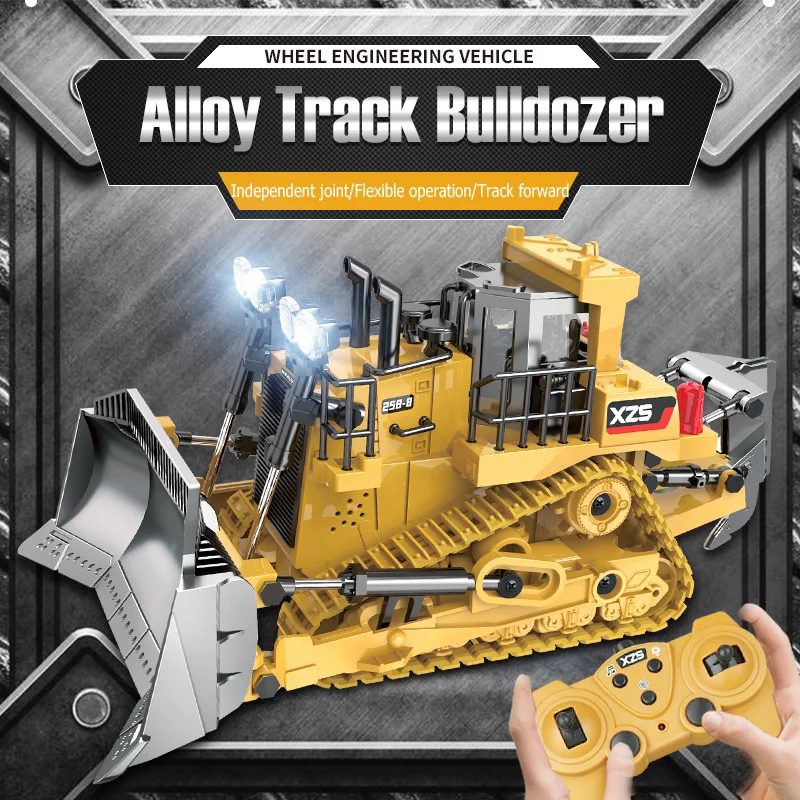 1:24 9CH RC Bulldozer Truck Car Crawler Type Alloy Shovel Engineering Forklift - £28.30 GBP+