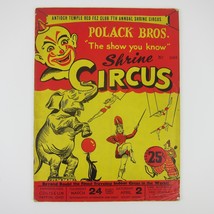 Pollack Bros Shrine Circus Program Advertising Magazine Dayton Ohio Vintage 1949 - $29.99