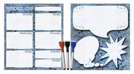 (Set with 5 Items) - Weekly Magnetic Dry Erase Calendar Planner Organizer + Mess - £13.47 GBP