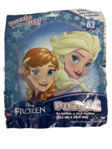Disney Frozen Movie Anna Elsa 63 Piece Jigsaw Puzzle On The Go Resealable Bag - $9.89
