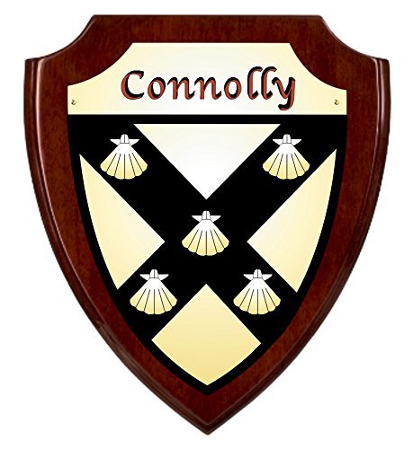 Connolly Irish Coat of Arms Shield Plaque - Rosewood Finish