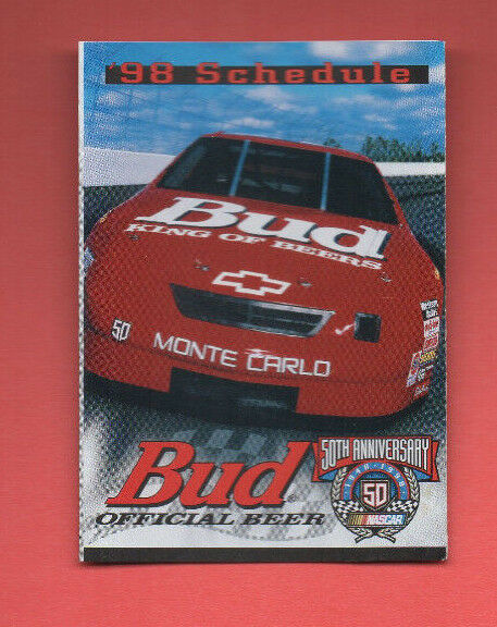 1998 Nascar Budweiser Pocket Schedule 50th Ann - $3.00