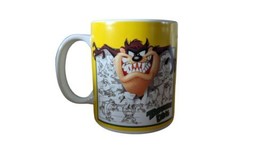 TASMANIAN DEVIL Cartoon Drawings Coffee Mug Warner Bros 1995 - £7.42 GBP