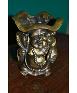 Vintage Bronze Buddha Maitreya Pen / Brush Holder - £31.14 GBP