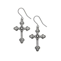 Alchemy Gothic E464 Gothic Devotion Crosses Earrings Amulet  Dropper - £20.73 GBP