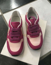 NIB 100% AUTH Gucci Toddler kids Bouganville/Pink Satin/Leather sneakers... - £126.14 GBP
