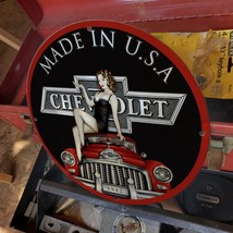 Vintage 1942 Chevrolet Automobile Company General Motors Porcelain Gas-Oil Sign - $125.00