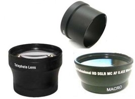 Wide + Tele Lens + Tube bundle for Panasonic FZ40, FZ45, FZ47, FZ48, FZ100 FZ150 - $44.95