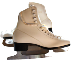 SLM CANADA GOLD MEDAL ICE SKATES 10 1/3 WOMENS WHITE SIZE 10 TAIWAN VINTAGE - $29.00