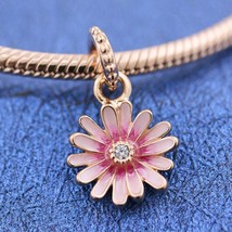 2020 Spring Release Rose™  Rose Gold Pink Daisy Flower Dangle Charm  - £13.86 GBP