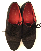 Toms dress shoes Women size 5.5 ,lace up, grayish/black - £7.61 GBP