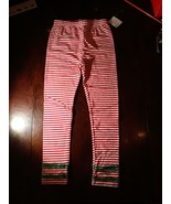 Red Christmas leggings With Green Tulle Size 7/8 - $15.72