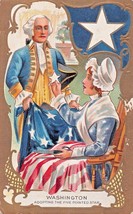 Washington Adopting 5 Pointed Star For U S FLAG~1909 Birthday Series Postcard - £7.45 GBP