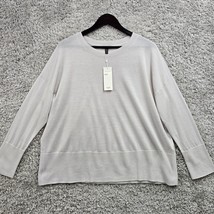 Eileen Fisher Shirt Womens XL Off White Crewneck Boxy Drop Shoulder Merino Wool - $135.95