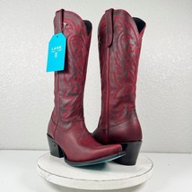 NEW Lane SMOKESHOW Red Cowboy Boots Womens 9 Leather Western Style Snip Toe Tall - £191.53 GBP