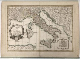 L&#39;Italie Divisee en ses differents Etats Antique Map Italy Janvier 1783 - £277.93 GBP