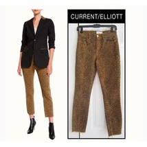 Current/Elliott High Waist Stiletto Spotted Leopard Crop Jeans Size 25 - £27.68 GBP