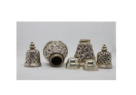 Antique Silver Salt &amp; Pepper Shakers,Free Engraving,Personalized,SaltSolid 925 S - £224.60 GBP