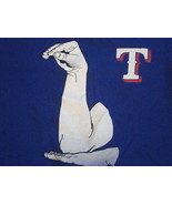 MLB Texas Rangers Baseball Blue Graphic Print T Shirt Adult Size S - £5.44 GBP