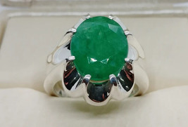 Emerald Men&#39;s Ring Emerald Jent&#39;s Ring Emerald Boy Ring Emerald Oval Ring - £127.31 GBP