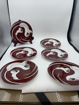 Fitz and Floyd Calla Lily Salad- Dessert Plates 7.5&quot; Inches Set of 6 1978 - £30.61 GBP