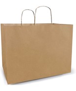Qutuus 16x6x12&quot; 25Pcs Kraft Paper Bags with Handles Bulk, Kraft Shopping... - £19.46 GBP