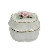 Heritage House Trinket Box Celebration of Love Edelweiss Pink Rose Collectors - £5.57 GBP