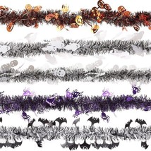 5Pcs Tinsel Garland Halloween Party Decoration, 6.6 Feet, 5 Assorted Design - £19.17 GBP