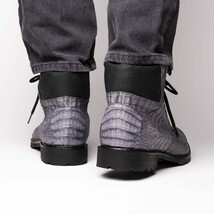 Marco Di Milano Genuine Caiman Belly Boot Leoni Oil Gray image 8